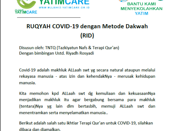 RUQYAH COVID-19 dengan Metode Dakwah  (RID)